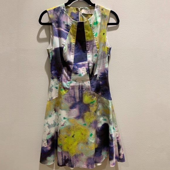 Lela Rosa Multicolor Abstract Dress size 4 - Picture 1 of 6